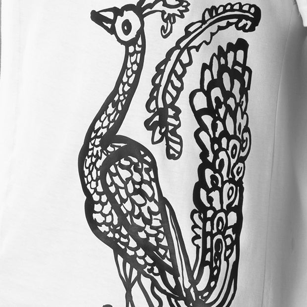 Peacock White Unisex T-Shirt