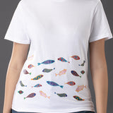 Kantha Fish White Unisex T-Shirt