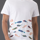 Kantha Fish White Unisex T-Shirt
