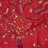 Kantha Red Pocket Square  (Small)