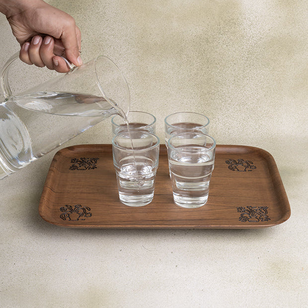 Jogen Flowers Wooden Tray