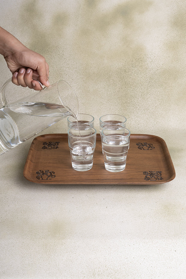 Jogen Flowers Wooden Tray