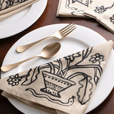 Jogen Vase Black Napkin (Set Of 6)