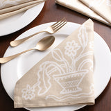 Jogen Vase Off-White Napkin (Set Of 6)