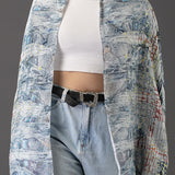 Vibrant Flowers Viscose Silk Stole (Large)