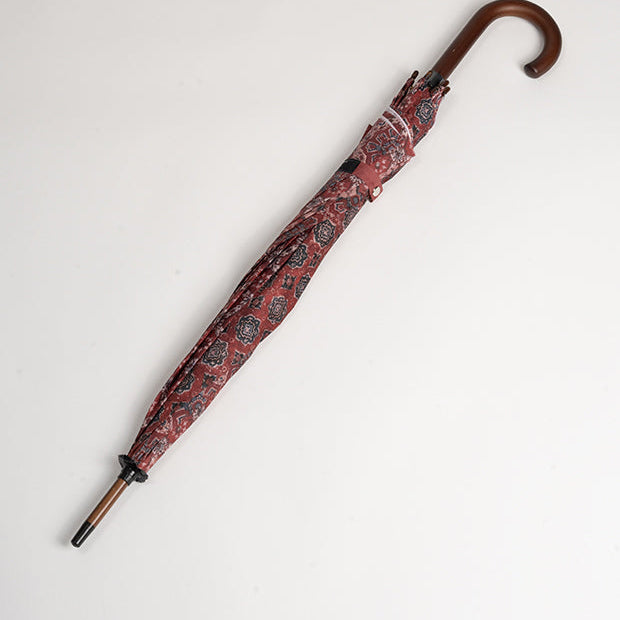 Ceremonial Print Inspired Straight Umbrella