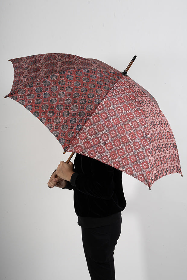 Ceremonial Print Inspired Straight Umbrella