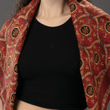 Red Pichwai Square Silk Stole
