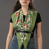 Jangarh Birds Square Silk Stole