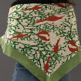 Jangarh Birds Square Silk Stole