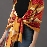 Red Gujarati Print Silk Stole