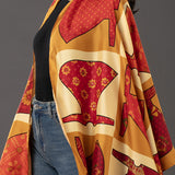 Red Gujarati Print Silk Stole