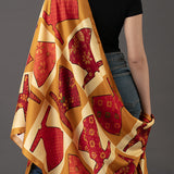 Red Gujarati Print Silk Stole