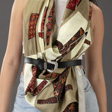 Green Ikat Print Silk Stole