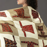 Green Ikat Print Silk Stole