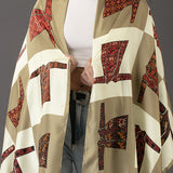 Green Ikat Print Silk Stole