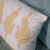 Paisley Golden Rectangular Cushion
