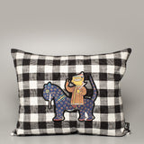 Jamini Man On Leopard Cushion