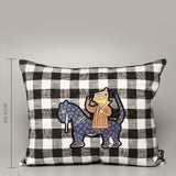Jamini Man On Leopard Cushion
