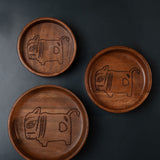 Jamini Cow Wooden Bowls (Set Of 3)