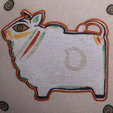 Jamini Cow Pink Round Cushion