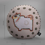 Jamini Cow Pink Round Cushion