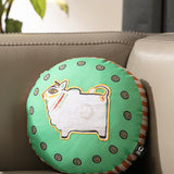 Jamini Cow Green Round Cushion
