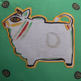 Jamini Cow Green Round Cushion