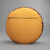 Jamini Cat Mustard Round Cushion
