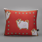 Jamini Cow Red Rectangle Cushion