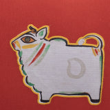 Jamini Cow Red Rectangle Cushion