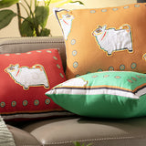 Jamini Cow Red Rectangle Cushion