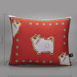 Jamini Cow Red Rectangle Cushion