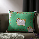 Jamini Cow Green Rectangle Cushion