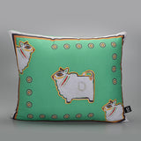 Jamini Cow Green Rectangle Cushion