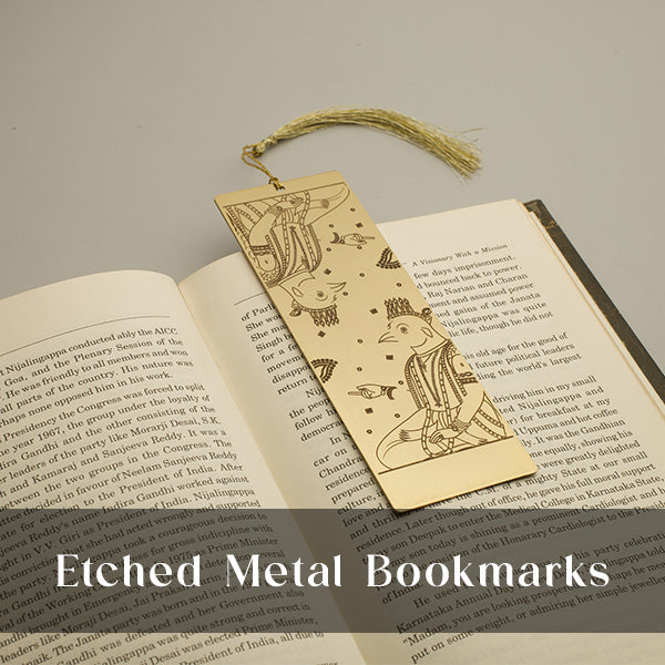 Etched Metal Bookmark featuring Garuda artwork from Kanchana Chitra Ramayana of Banaras