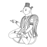Garuda outline drawing from Kanchana Chitra Ramayana of Banaras